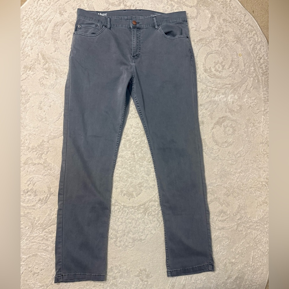 Mugsy Jeans Logans Mens 38x34 Gray Stretch Denim Pants Comfort Fit